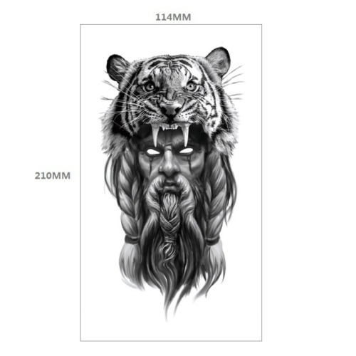 Two pc tiger print tattoo stickers 114*210mm