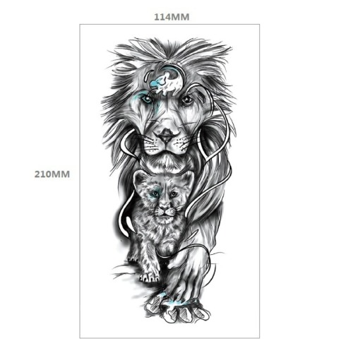 Two pc two lions tattoo stickers 114*210mm