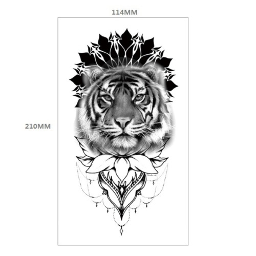 Two pc tiger flowers tattoo stickers 114*210mm