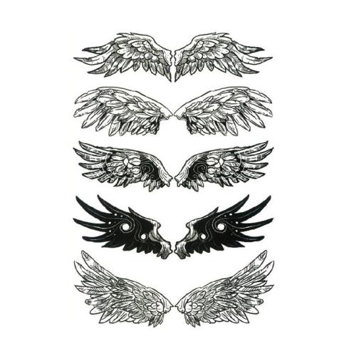 Two pc five styles wing tattoo stickers (10.5*15cm)