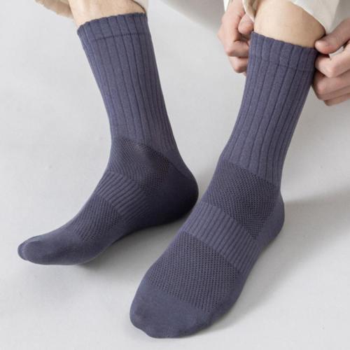 One pair new stretch breathable 9 colors solid color crew socks