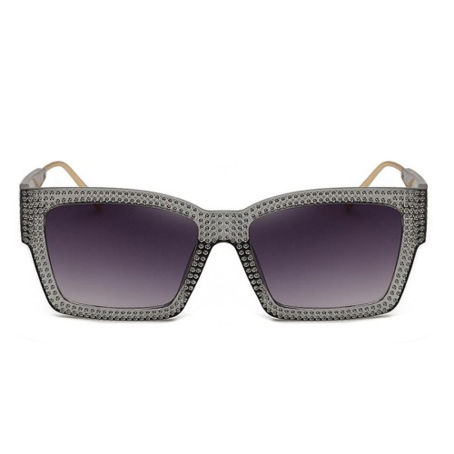 One pc stylish new rhinestones decor uv protection square sunglasses