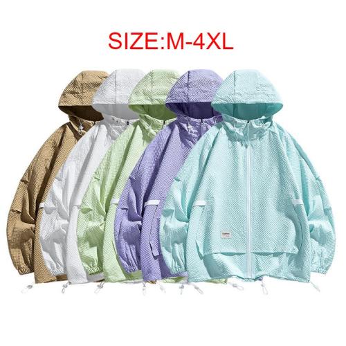 Casual plus size non-stretch loose breathable uv protection jacket