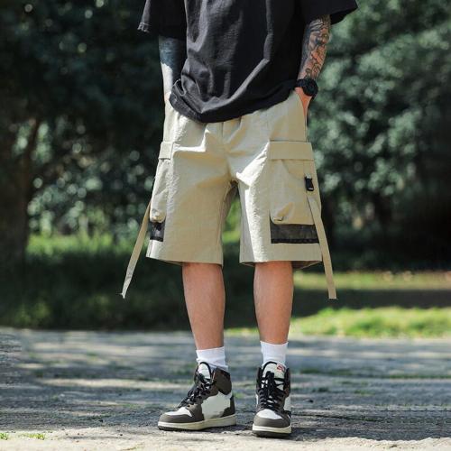 Casual plus size non-stretch loose breathable cargo shorts