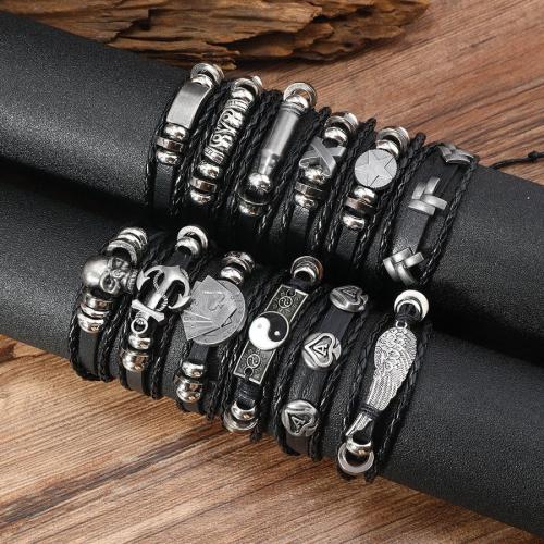 Twelve pcs punk style new alloy accessories decor bracelets(mixed length)