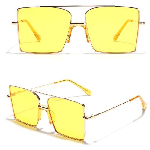 One pc new personality metal square frame uv protection sunglasses