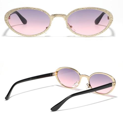 One pc new personality metal oval frame outdoor uv protection sunglasses