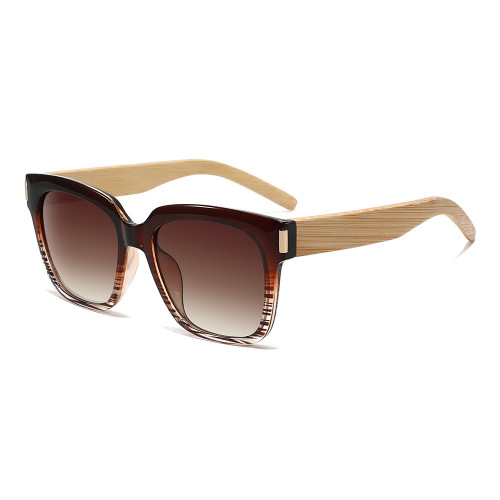 One pc new personality square frame bamboo all-match uv protection sunglasses