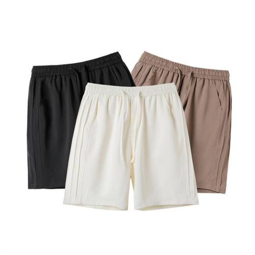 Casual plus size non-stretch solid color simple straight shorts size run small