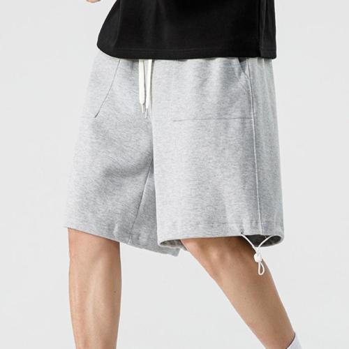 Casual plus size non-stretch solid color drawstring shorts size run small