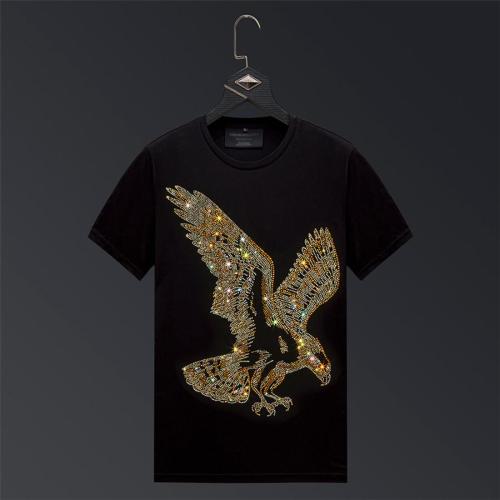 Casual plus size stretch eagle rhinestone breathable t-shirt size run small