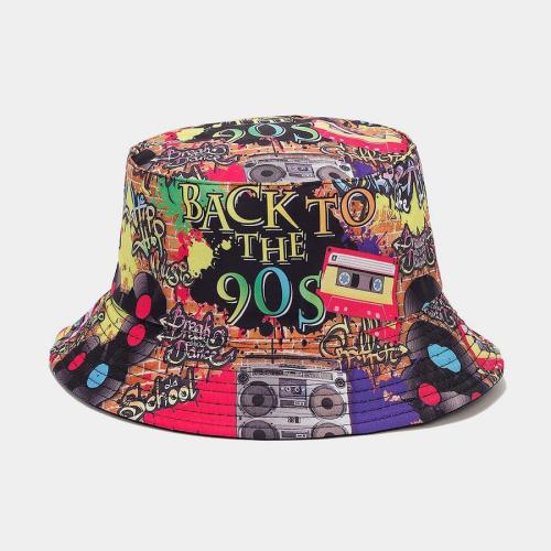 Stylish men rock music style printing bucket hat#1#(56-58cm)