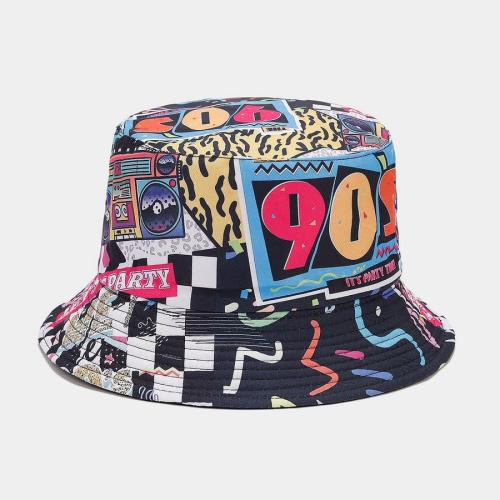 Stylish men rock music style printing bucket hat#3#(56-58cm)