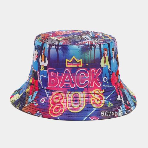 One pc stylish men rock music style printing bucket hat#9#(56-58cm)