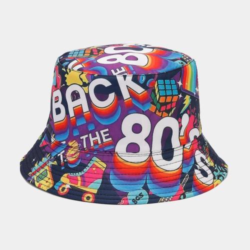 One pc stylish men rock music style printing bucket hat#13#(56-58cm)