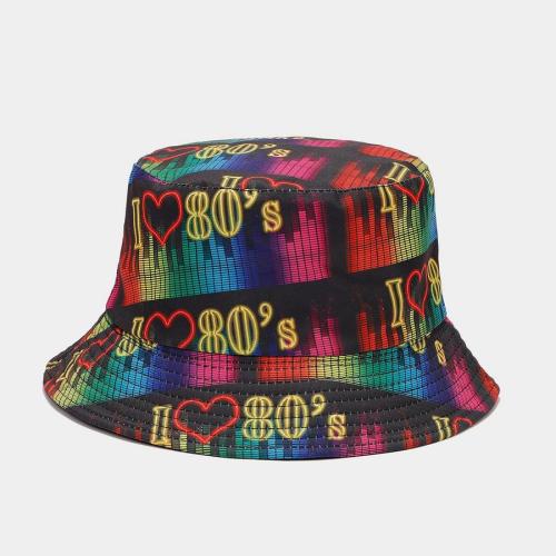 One pc stylish men rock music style printing bucket hat#14#(56-58cm)