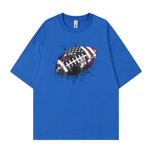 Casual plus size non-stretch cotton rugby printed t-shirt size run small