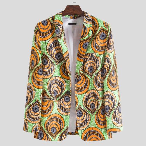 Casual plus size non-stretch batch printing stylish blazer