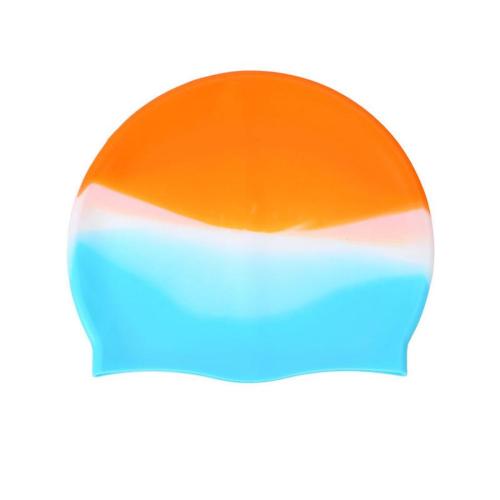 One pc men high stretch silica gel gradient color waterproof swimming cap#1#