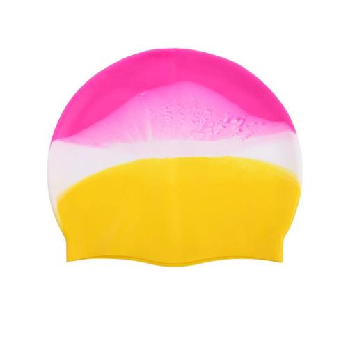 One pc men high stretch silica gel gradient color waterproof swimming cap#2#