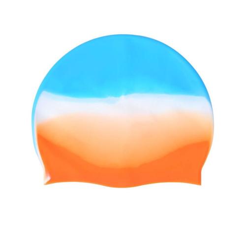 One pc men high stretch silica gel gradient color waterproof swimming cap#4#