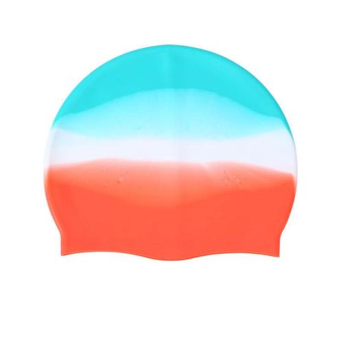 One pc men high stretch silica gel gradient color waterproof swimming cap#5#