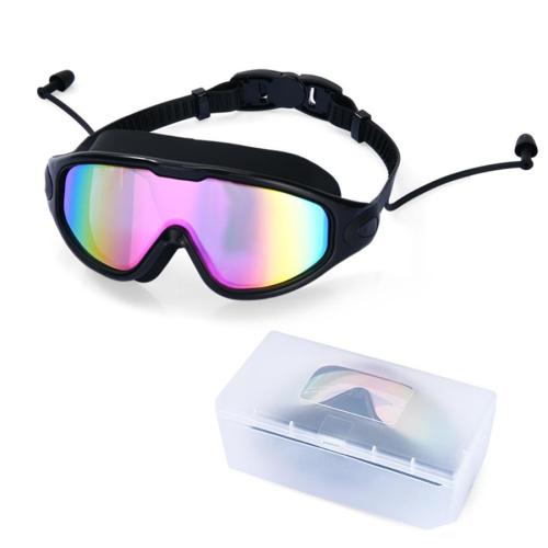 One pc boxed men earplugs large frame colorful lenses design swimming goggles