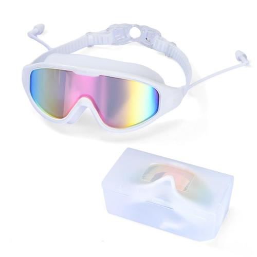 One pc boxed men earplugs large frame plating lenses swimming goggles