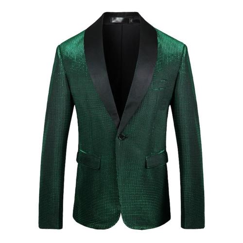 Elegant plus size non-stretch glitter fine plaid 6 colors blazer