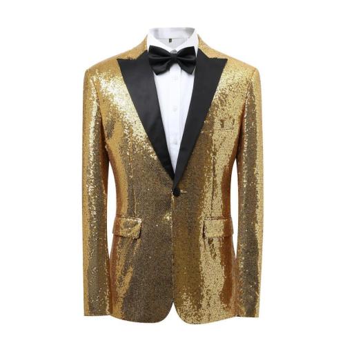 Elegant plus size non-stretch 6-colors sequins only blazer size run small