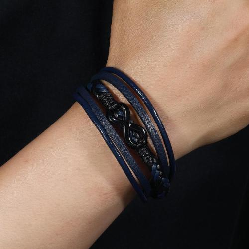 Stylish new pu weaving alloy magnetic buckle bracelet (length:21.5cm)