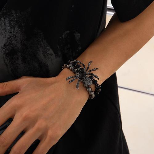 Halloween stylish new dark spider beads bracelet (length:18cm)