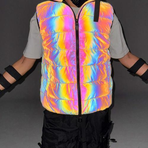 Men plus size non-stretch colorful reflection all-match warm jacket vest