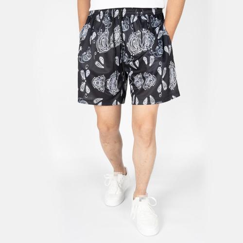 Casual plus size non-stretch paisley print breathable shorts