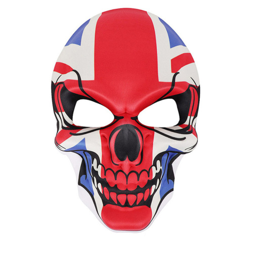 Three pcs men halloween dance party eva uk flag print cosplay skeleton mask