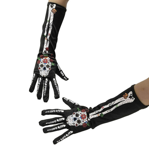 Two pair men halloween dance party skeleton cosplay prop gloves#2#