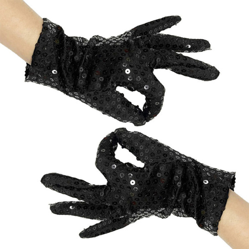 Two pair men halloween dance party sequin decor gloves