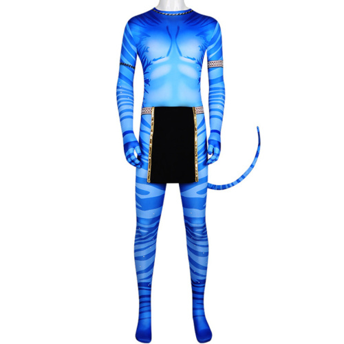 Halloween plus size slight stretch avatar costumes(with tail)