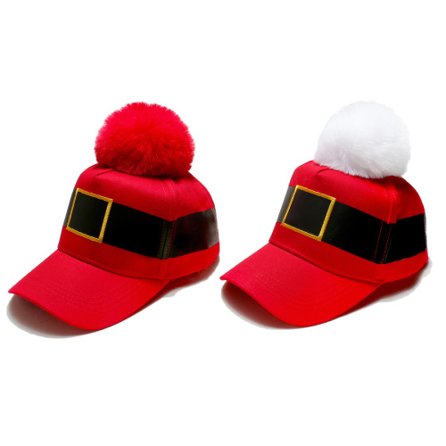 Christmas one pc fur ball embroidery baseball cap 56-60cm