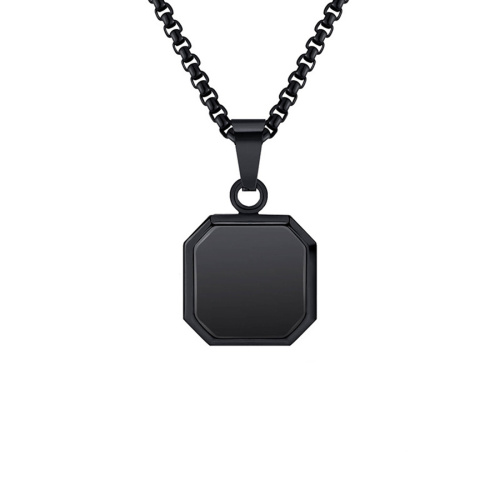 One pc new plated geometric titanium steel necklace(length:45+5 cm)