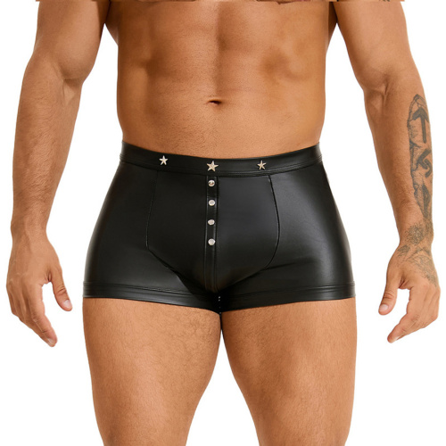 Sexy plus size non-stretch pentagram decor high-waist panty